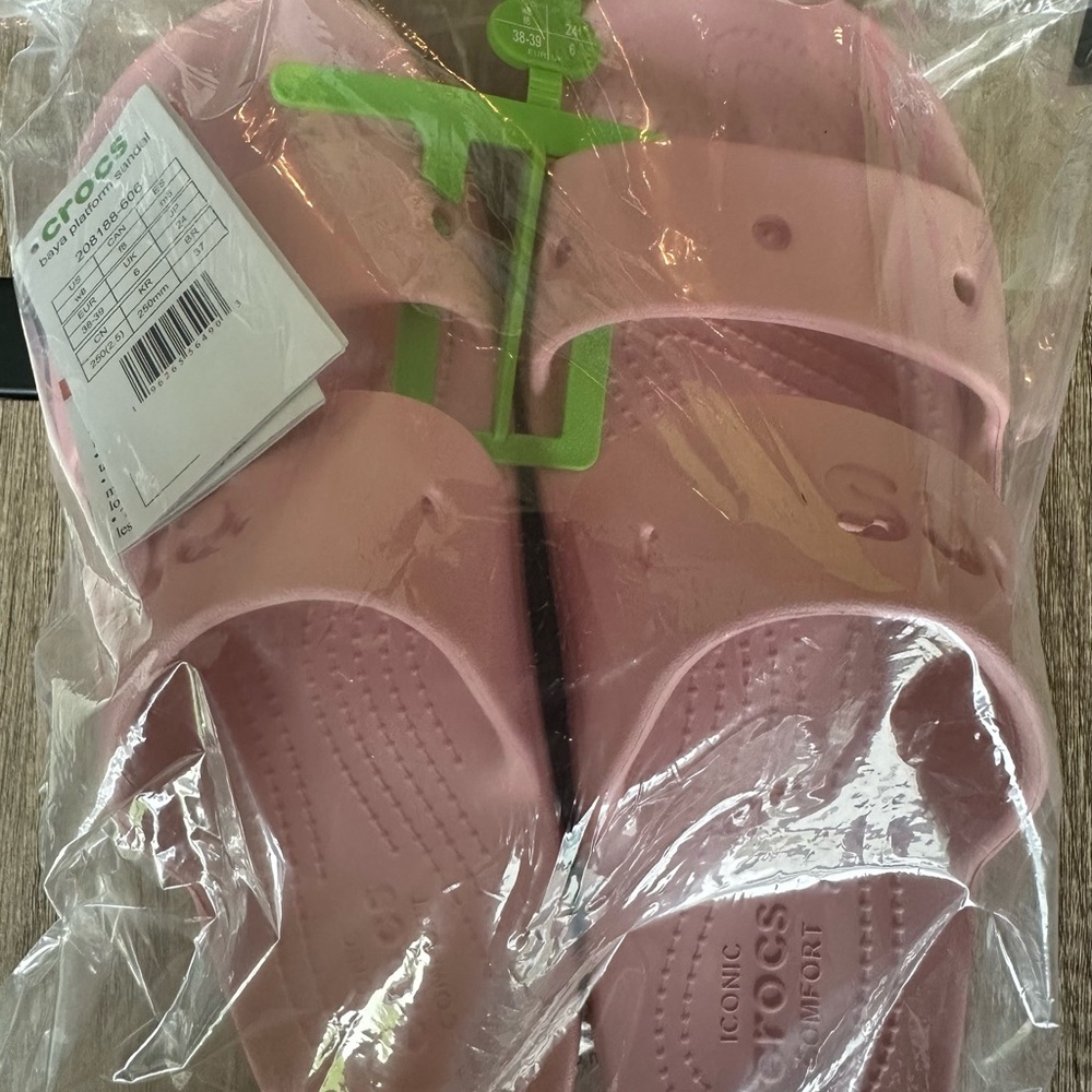 CROCS Pink Sandals Perforated Design Foam Material